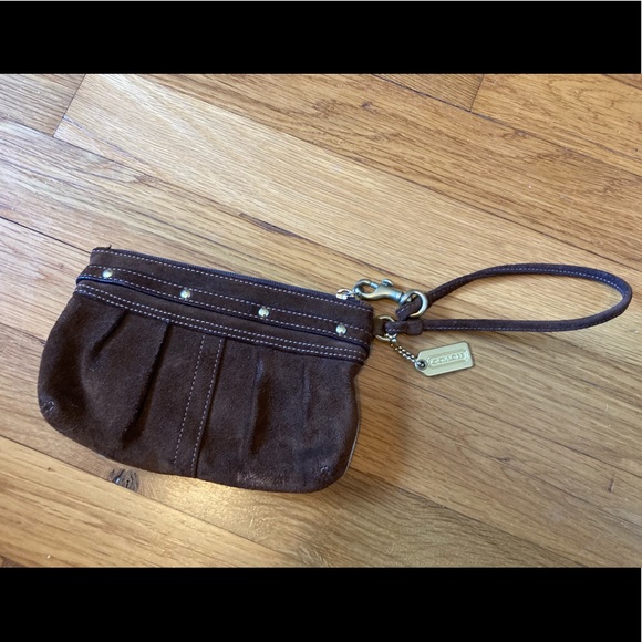 Coach wristlet purse brown patchwork leather - Picture 2 of 3